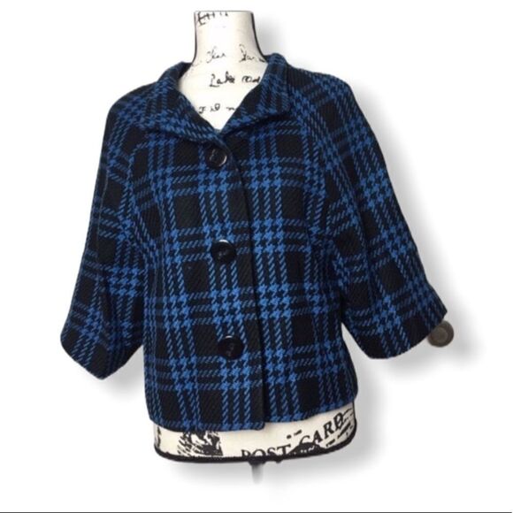 Limited SZ S checkered pea coat NWOT - Picture 1 of 3